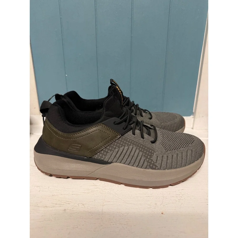 Skechers Bobs Squad Chaos Mens Olive Green Black Athletic Sneakers Shoes sz‎ 9